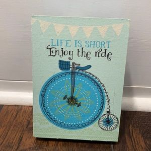 Life Is Short bicycle wall art